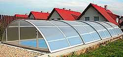 Glazing for swimming pool roof
